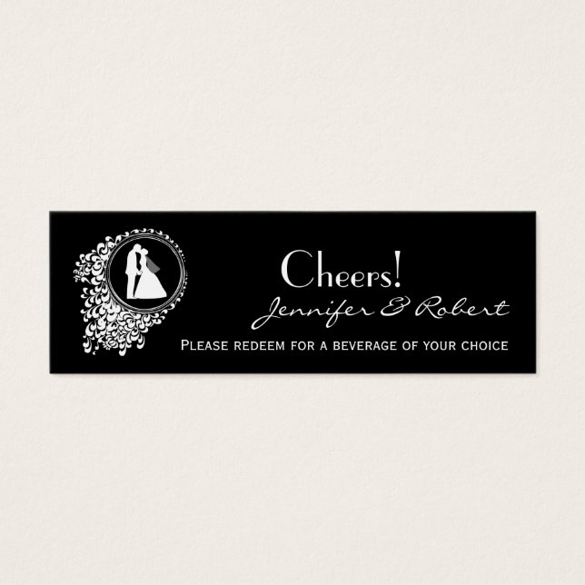 modernt romskt par Bröllop Drink Biljett (Framsidan)