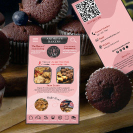 Modernt Rosa Bageri Lägg till Logotyp och Varumärk Visitkort