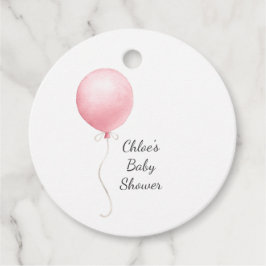 Modernt Rosa Balloon Girl Baby Shower Gåvor Etiketter