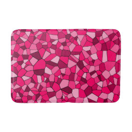 Modernt rosa geometriskt mosaikmönster badrumsmatta