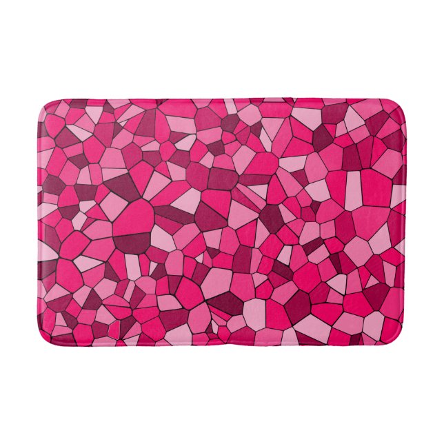 Modernt rosa geometriskt mosaikmönster badrumsmatta (Framsidan)