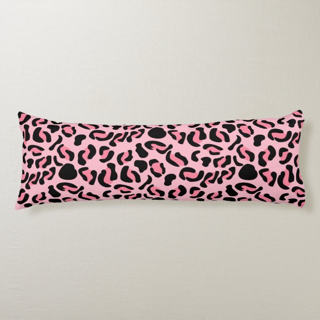 Modernt rosa leopardmönster djur kroppskudde (Framsidan)