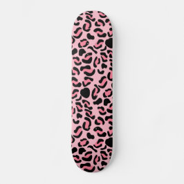 Modernt rosa leopardmönster djur mini skateboard bräda 18,5 cm