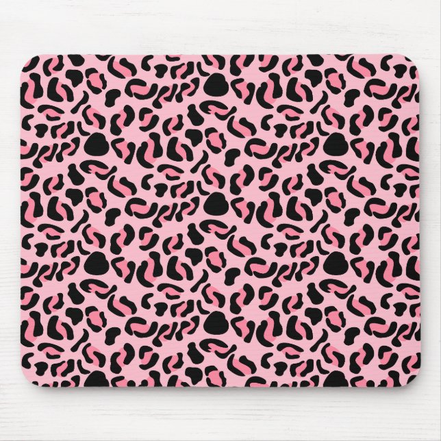 Modernt rosa leopardmönster djur musmatta (Framsidan)