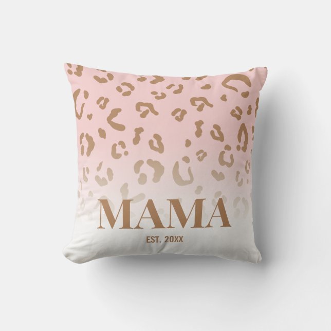 Modernt Rosa Leopardmönster Personlig Mama Kudde (Framsida)