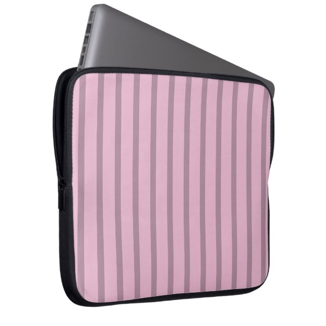 Modernt rosa och mauve-randigt laptopsleeve laptop fodral (Framsidan Höger)