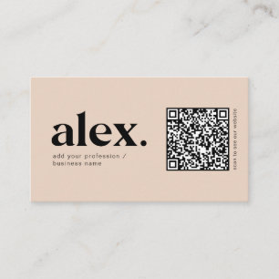 Modernt Rosa QR-kod Logotyp Visitkort