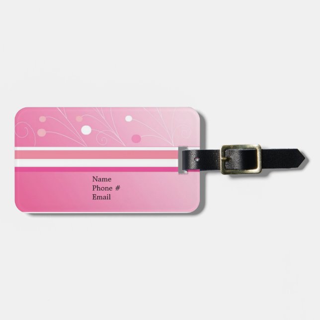 Modernt rosa ränder bagagebricka (Horisontell Framsida)