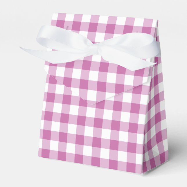 Modernt rosa rutigt mönster presentaskar (Framsidan Sidan)