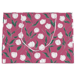 Modernt rosa tulpan vit blommönster