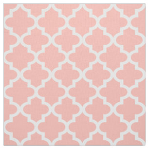 Modernt rosabränd rosa och vit Quatrefoil-mönster Tyg