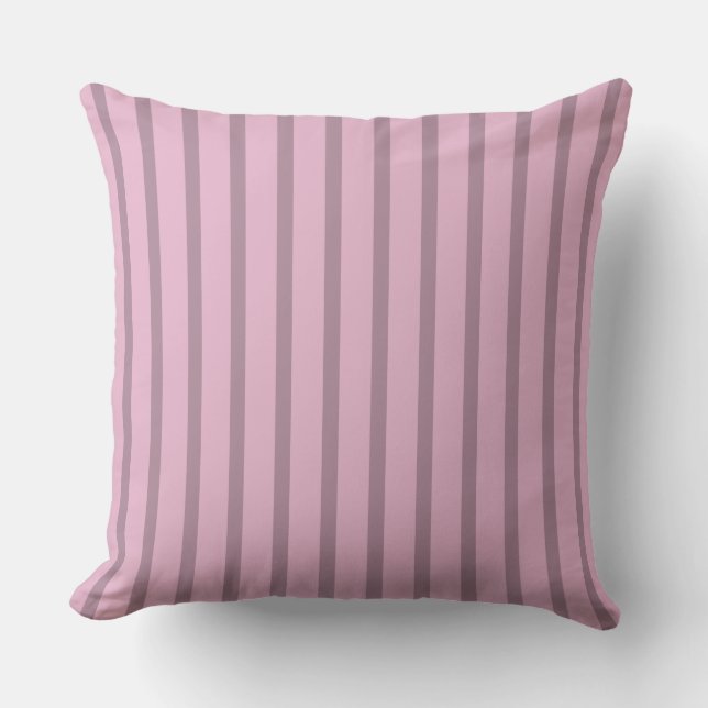 Modernt rosapink och mauve-randigt kudde (Framsida)