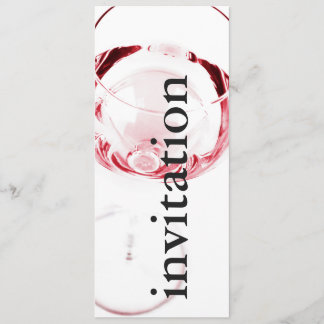 modernt rött vinexponeringsglas - winetasting inbjudningar