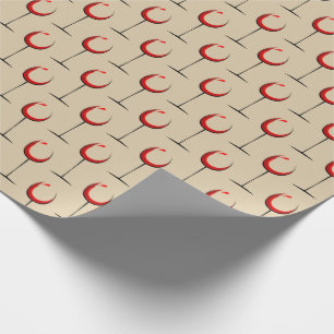 Modernt rött vinglasmönster present presentpapper