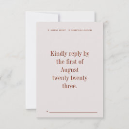 Modernt RSVP-kort med fetstil Inbjudningar