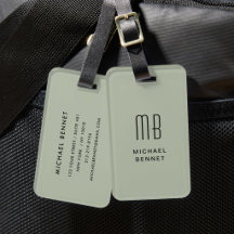 Modernt salvia grönt monogram