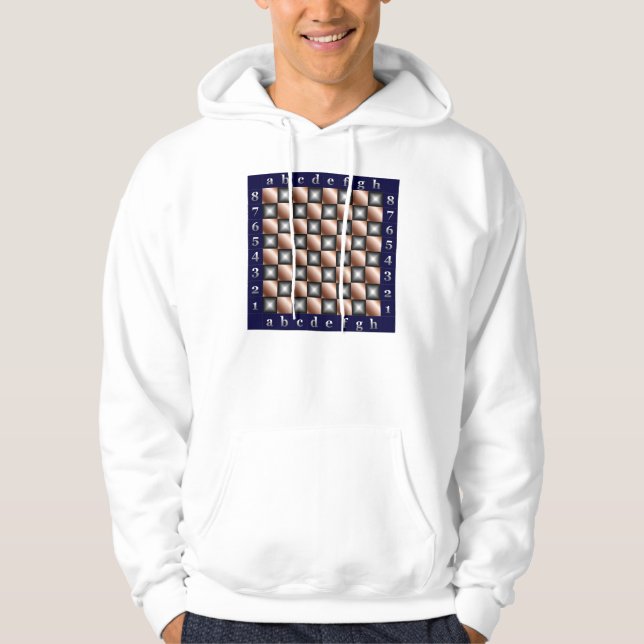 Modernt Schackbord Sweatshirt Med Luva (Framsida)
