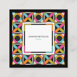 Modernt sexhörningstäckemönster fyrkantigt visitkort