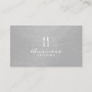 Modernt silver borstad strukturcatering visitkort