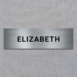 Modernt Silver Namnbricka