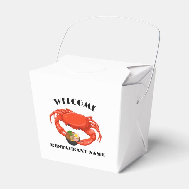 Modernt sjömat välkommen röd krabbramen logotyp na presentaskar (Framsidan Sidan)