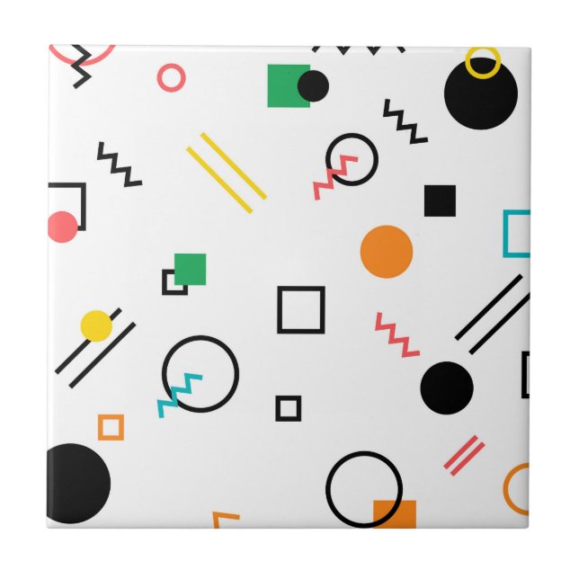 Modernt skämtsamt, kallt, moderiktigt, geometriska kakelplatta (Framsidan)