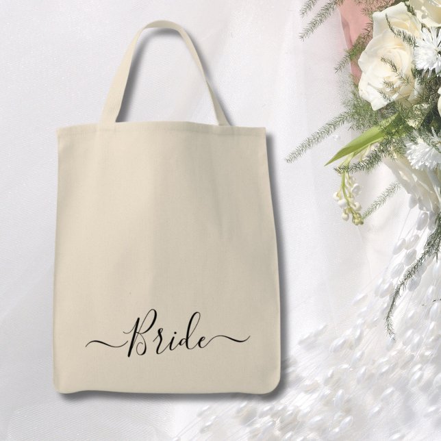 modernt skript bröllop Bride Tygkasse (Mother of the Groom modern script wedding party Tote Bag
)