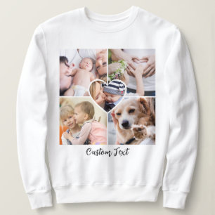 Modernt skript fotokollage hjärta med anpassad tex t shirt