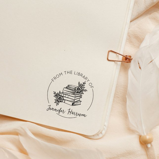 Modernt skript från biblioteket, botanisk bok stämpel (Skapare uppladdad)