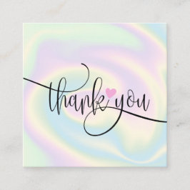 modernt skript - holografiskt tack för din beställ fyrkantigt visitkort