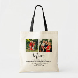 Modernt skript Mamma Citat Foto Tote Bag Tygkasse