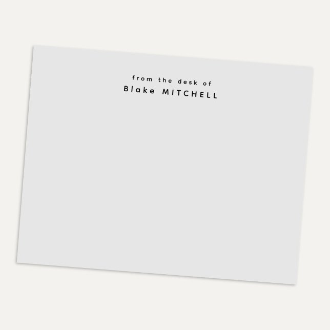 Modernt skrivbordsblock med monogram i grått anteckningsblock (Skapare uppladdad)