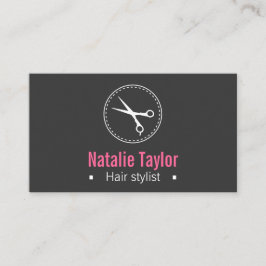 Modernt slätt, Minimalist, svart, hårstylist Visitkort