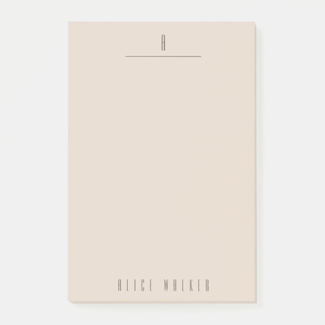modernt sofistikerat monogram post-it block (Framsida)