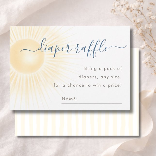 Modernt Solsken Dusch Blöja Tombola Biljett Kort (Skapare uppladdad)