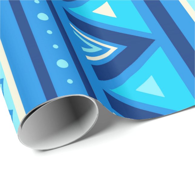 Modernt Southwestern geometriskt, blått & turkos Presentpapper (Rullad Hörn)