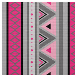 Modernt Southwestern geometriskt, rosor och grått Tyg