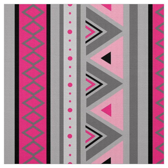 Modernt Southwestern geometriskt, rosor och grått Tyg (Provkarta)