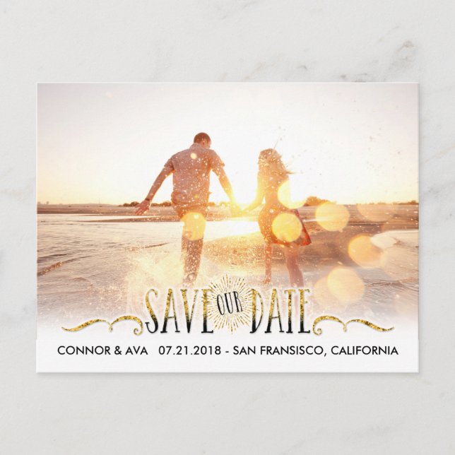 Modernt sparande av datum meddelande vykort (Framsida)