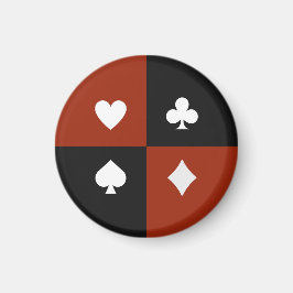 Modernt spelkortsfärg Pokergave & Bridge-gåva Magnet