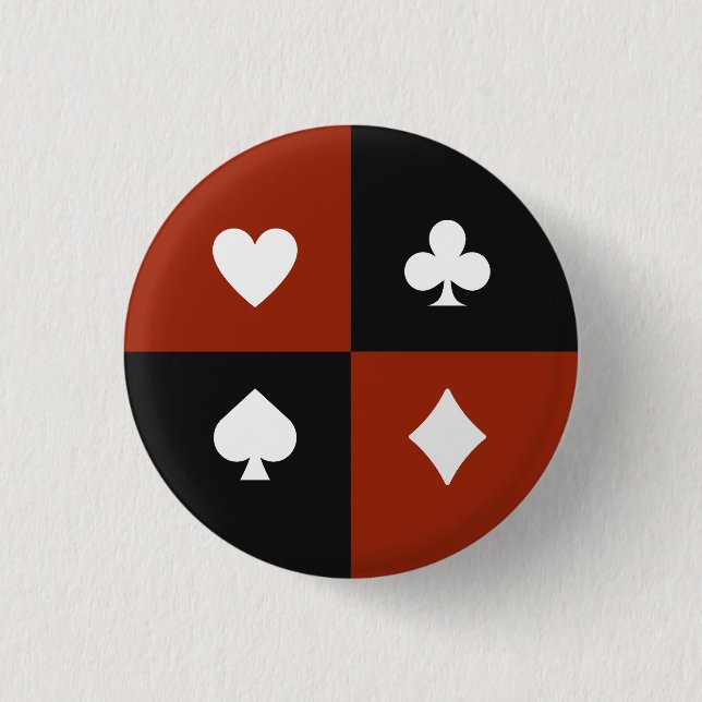Modernt spelkortsfärgsymbol Poker & Bridge present Knapp (Framsida)