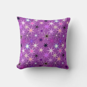 Modernt Starburst tryck, violetta lilor och Orchid Kudde