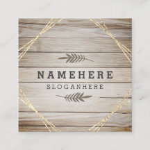 Modernt stilfullt mörkt trä kvadrerar visitkorten