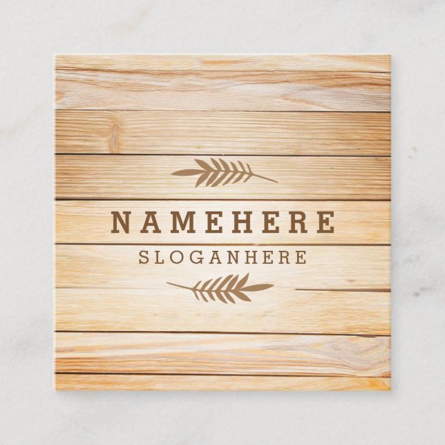 Modernt stilfullt trä kvadrerar visitkorten fyrkantigt visitkort (Framsida)