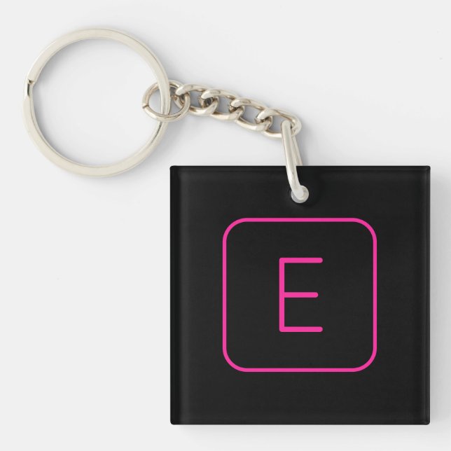 Modernt stiliserad initialmonogram | Rosa & Svart (Framsidan)