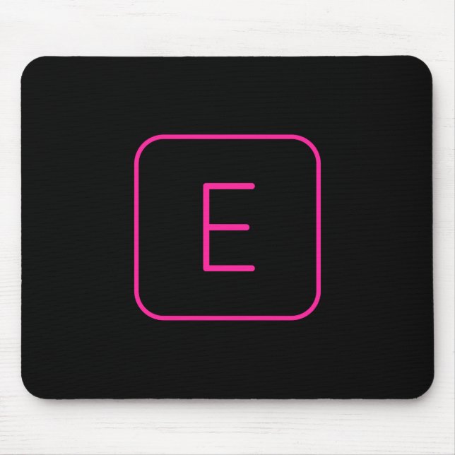 Modernt stiliserad initialmonogram | Rosa & Svart Musmatta (Framsidan)
