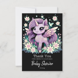 Modernt Stollig encorn Baby Shower Tack Kort