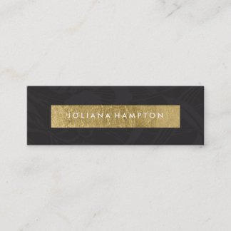 Modernt svart blom- guld omkullkastar den Luxe Mini Visitkort