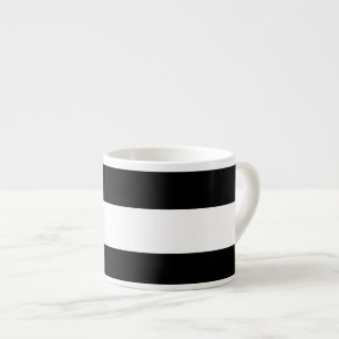 Modernt svart vitrandmönster espressomugg
