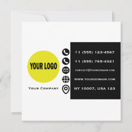 Modernt svart vitt gult logotyp visitkort julkort